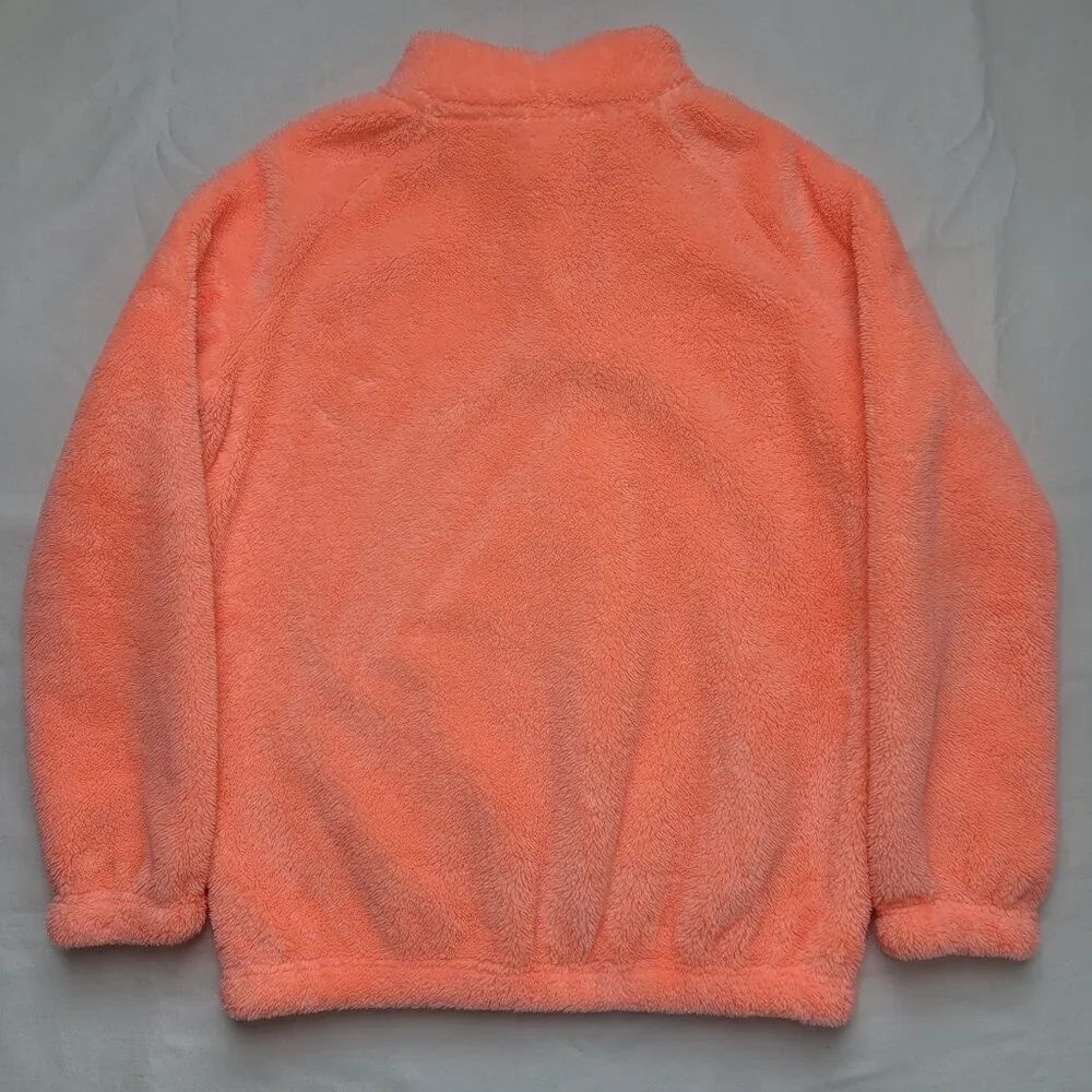 Calvin Klein Girls Performance Sherpa Quarter Zip Pullover Bright Coral Large - Picture 3 of 10